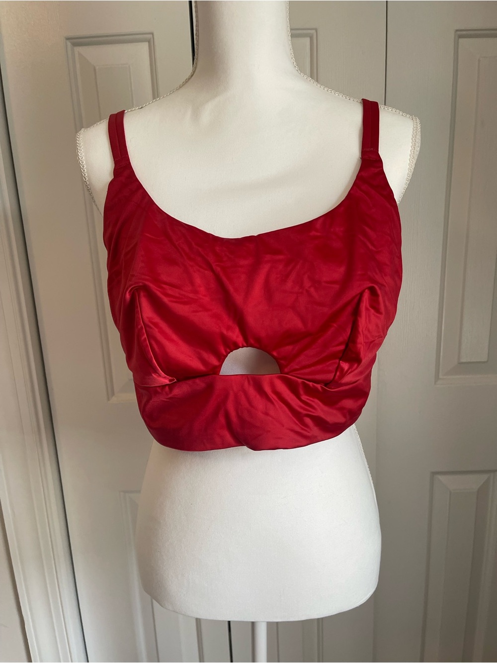 Red Satin Crop Bralette